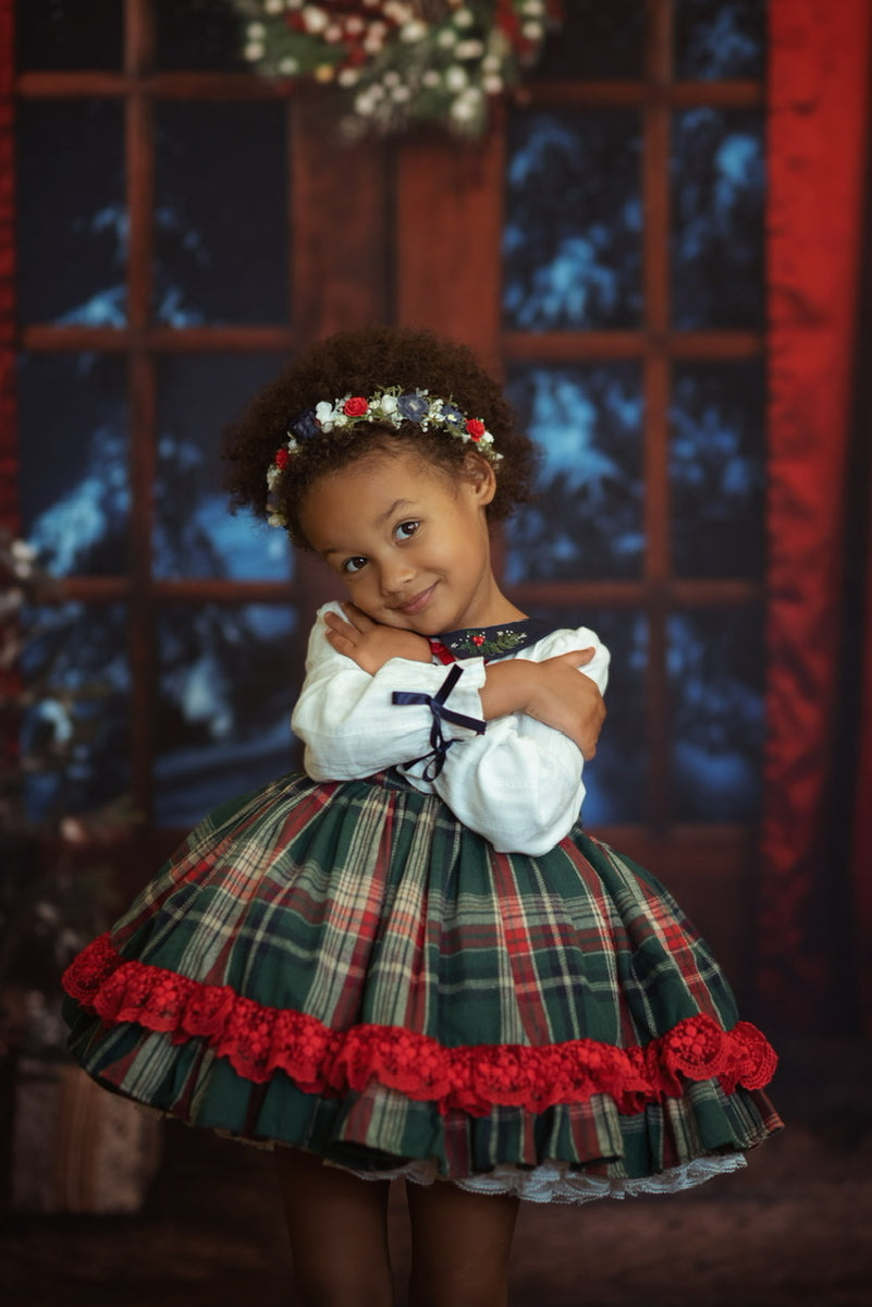 Reina Monroe newest red Christmas Tartan Dress 18m