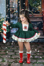 Load image into Gallery viewer, Candy Cane Lane Skirted Romper
